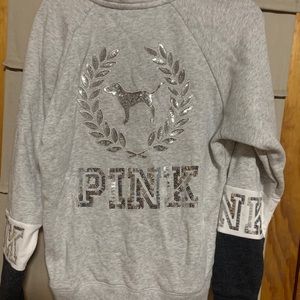 VS Pink Sequin Bling Pullover